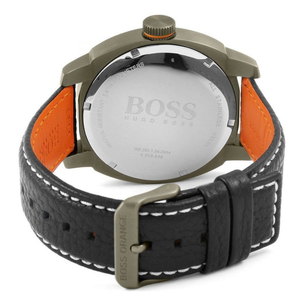 Hugo Boss Cape Town Black Leather Men's watch - Picture 2 of 4